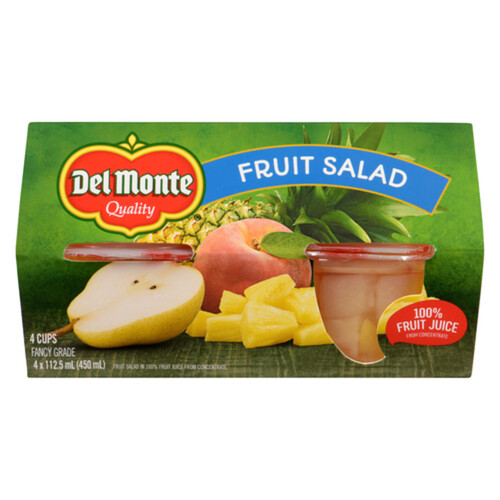 Del Monte Fruit Salad Bowls In Fruit Juice 4 x 112.5 ml