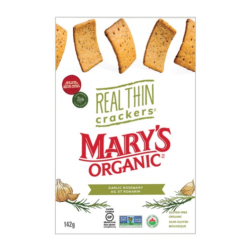 Mary's Organic Gluten-Free Thin Crackers Garlic Rosemary 142 g