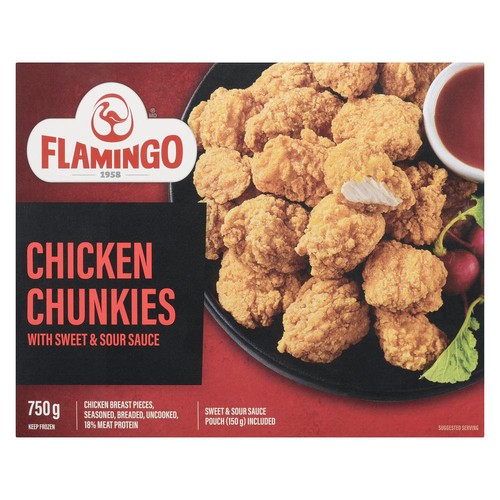 Flamingo Chunks Plain Uncooked Chicken 750 g