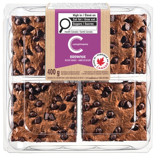 Compliments Dessert Squares Brownie 400 g  (frozen)