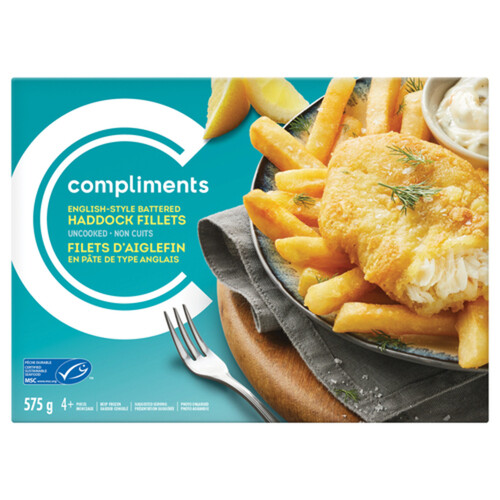 Compliments Haddock Fillets Battered 575 g