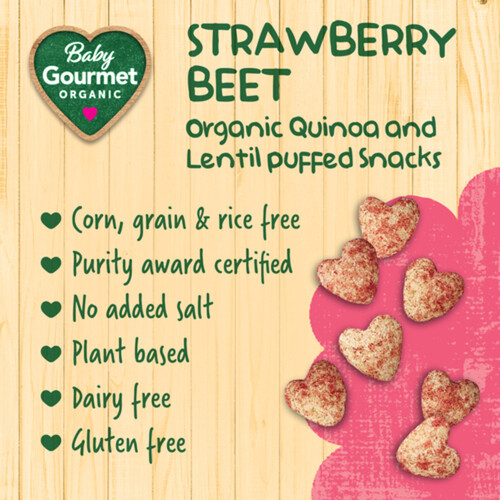 Baby Gourmet Organic Baby Snack Puffies Strawberry Beet 42 g