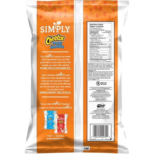 Simply Cheetos Puffs Snack White Cheddar Cheese 227 g