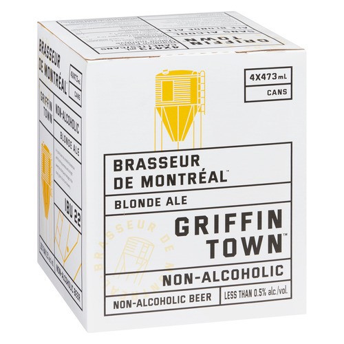 Brasseur De Montreal Blonde Lager Non Alcoholic Beer 4 x 473 ml (cans)