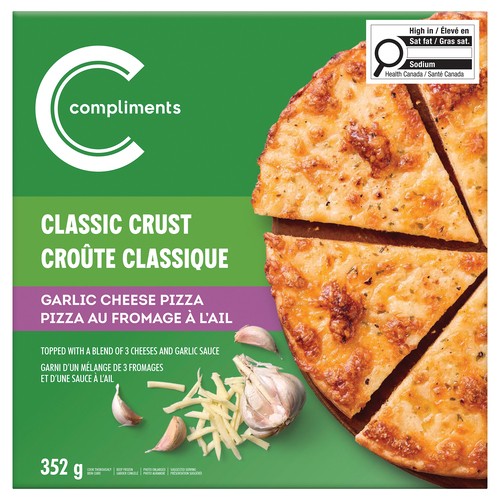 Compliments Frozen Pizza Classic Crust Garlic Cheese 352 g