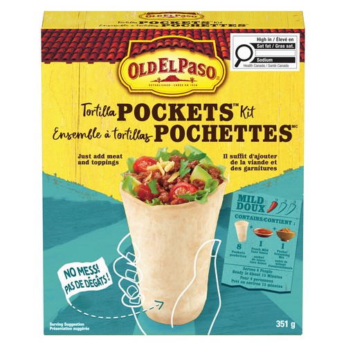 Old El Paso Dinner Kit Tortilla Pockets 351 g