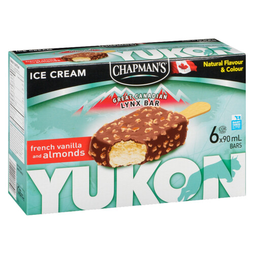 Chapman's Ice Cream Bars Yukon French Vanilla And Almonds 6 x 90 ml