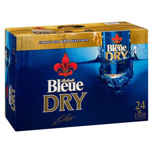 Labatt Bleue Dry Beer 6.1% Alcohol 24 x 355 ml (cans)