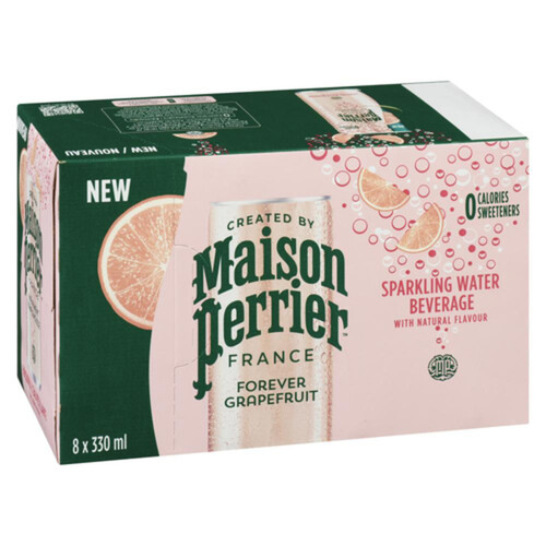 Maison Perrier Sparkling Water Pink Grapefruit 8 x 330 ml (cans)