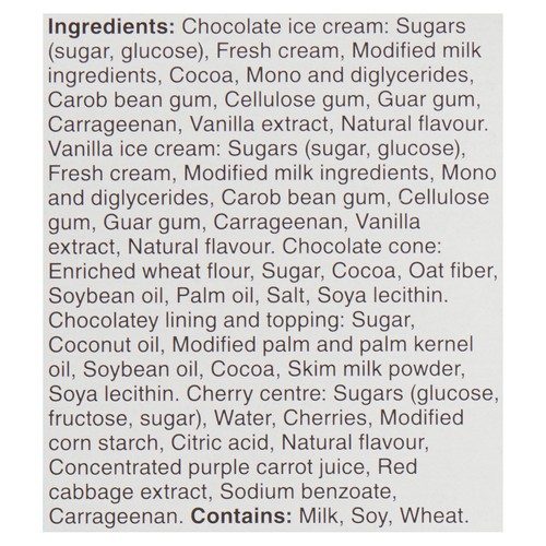 Chapman's Super Ice Cream Cones Vanilla & Chocolate Cherry Center 8 x 120 ml