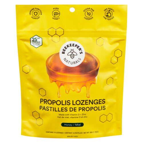 Beekeeper's Naturals Propolis Lozenges Honey 14 Count 50 g