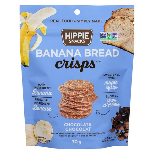 Hippie Snacks Banana Bread Crisps Chocolate 70 g