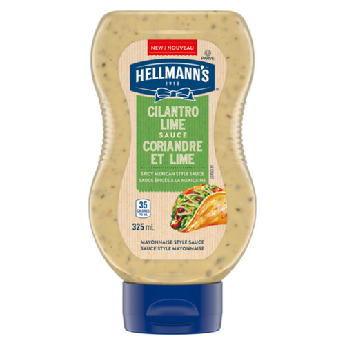 Hellmann's Mayonnaise Style Sauce Cilantro Lime 325 ml - Voilà Online  Groceries & Offers