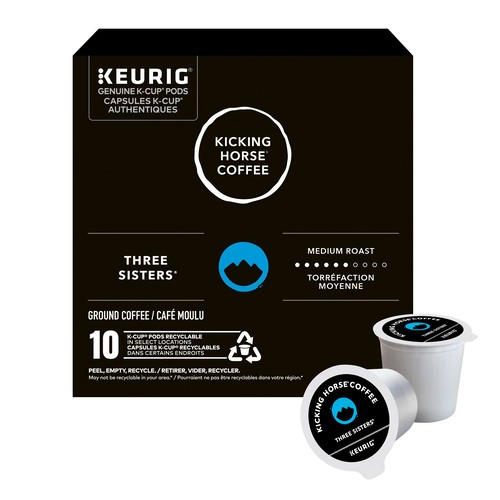 Kicking Horse Three Sisters K-Cup Coffee Pods Medium Roast 10 Count