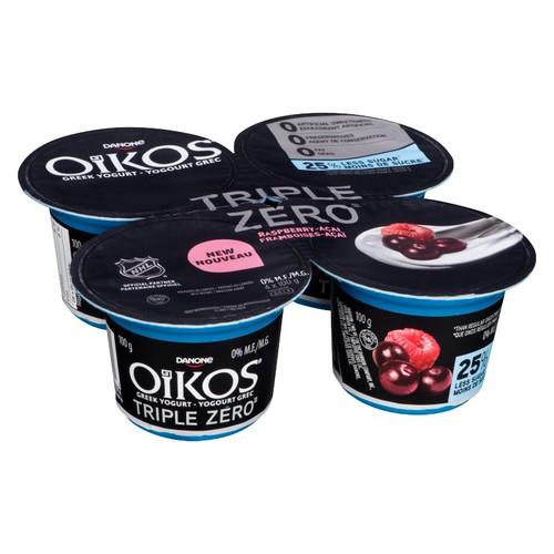 Oikos 0% Greek Yogurt Raspberry 4 x 100 g