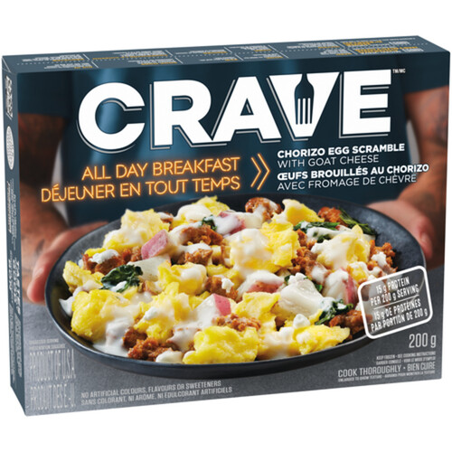 CRAVE Frozen Chorizo Egg Scramble With Goat Cheese 200 g