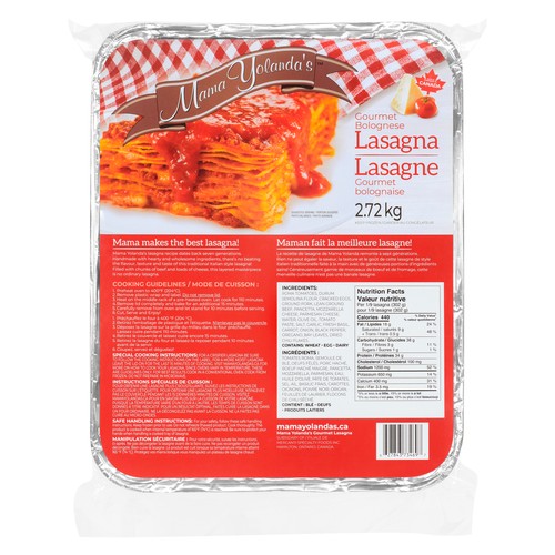 Mama Yolandas Frozen Bolognese Lasagna 2.72 kg