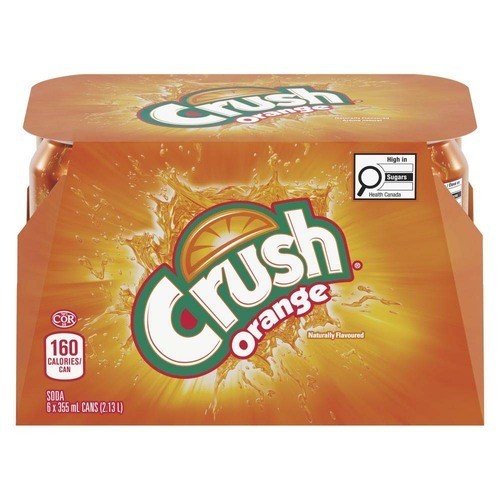 Crush Soft Drink Orange 6 x 355 ml (cans)
