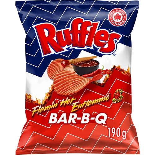 Ruffles Potato Chips Flamin’ Hot Bar-B-Q 190 g