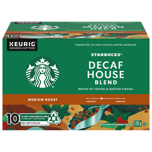 Starbucks Coffee Pods Decaf House Blend 10 K-Cups 120 g