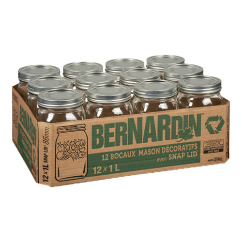 Bernardin Harvest Mason Jars 12 Count 1 L 