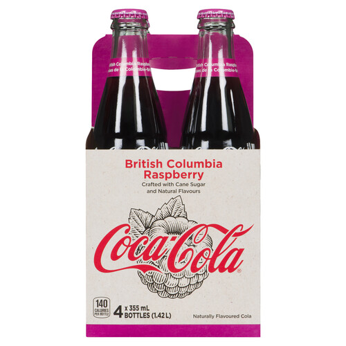 Coca-Cola Soft Drink British Columbia Raspberry 4 x 355 ml (bottles)