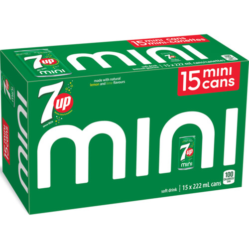 7Up Soft Drink Mini 15 x 222 ml (cans)