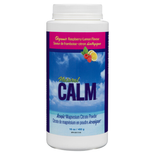 Natural Calm Magnesium Citrate Powder Raspberry Lemon 454 g