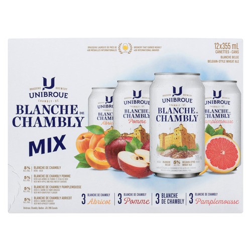 Blanche De Chambly Beer 5% Alcohol Belgian-Style Wheat Ale Mix 12 x 355 ml (cans)
