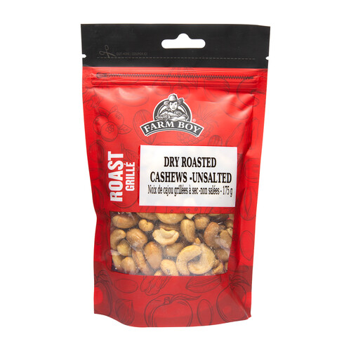 Farm Boy Nuts Dry Roasted Cashews Unsalted 175 g