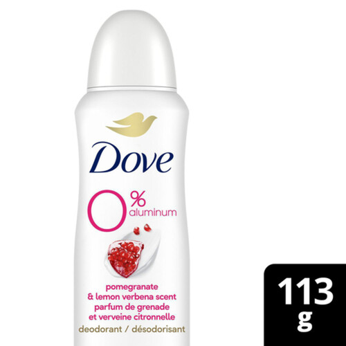 Dove 0% Aluminum Free Whole Body Deodorant With 1/4 Moisturizers Dry Spray 113 g