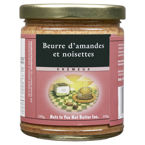 Nuts To You Nut Butter Smooth Almond Hazelnut Butter 250 g