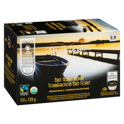 Jumping Bean East Coast Roast Coffee 12 K-Cups