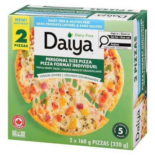 Daiya Dairy-Free Frozen Pizza Veggie Lover 2 Pack 320 g