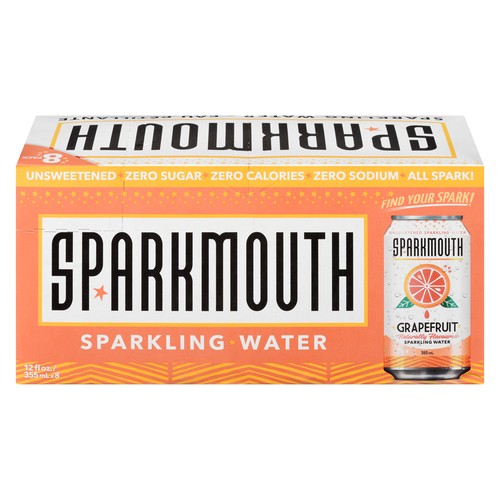 Sparkmouth Sparkling Water Grapefruit 8 x 355 ml (cans)