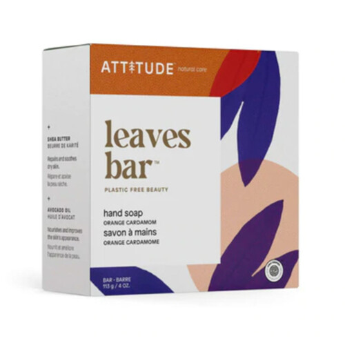 Attitude Leaves Bar Hand Soap Orange Cardamom 113 g