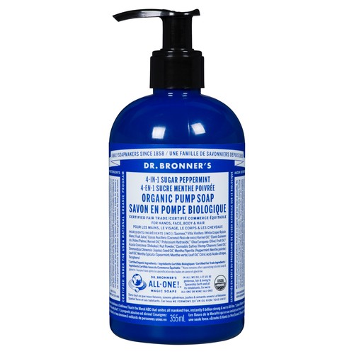 Dr. Bronner's Organic Pump Soap Sugar Peppermint 355 ml