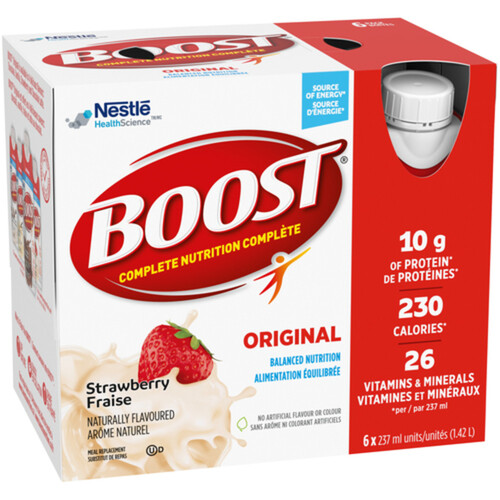 Nestle Boost Meal Replacement Original Strawberry 6 x 237 ml (bottles)