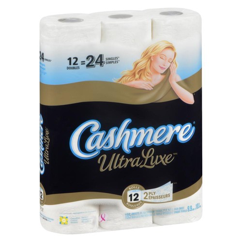 Cashmere Toilet Paper Ultra Luxe 2Ply 12 Double Rolls x 165 Sheets