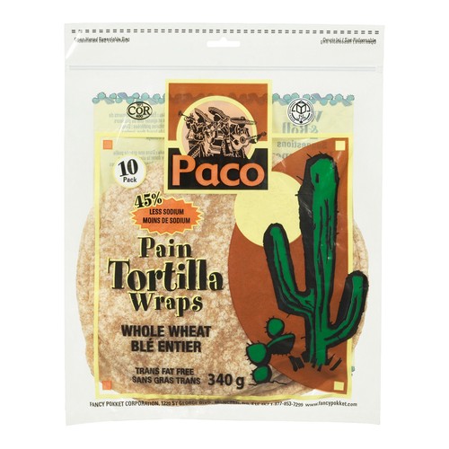 Paco Tortilla Wraps Whole Wheat 7-Inch 340 g