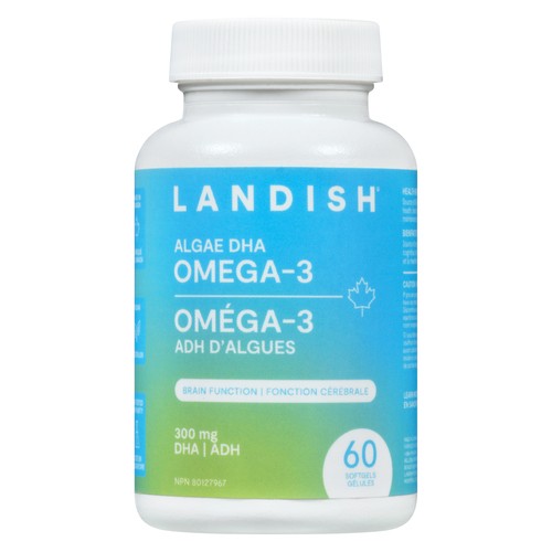 Landish Algae DHA Omega-3 300 mg 60 Count