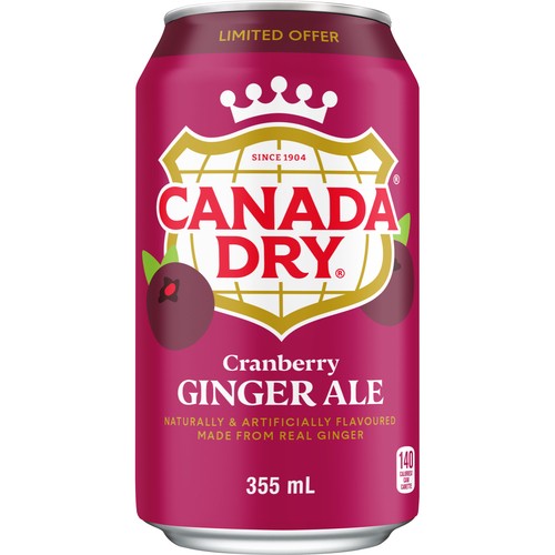 Canada Dry Soft Drink Ginger Ale Cranberry 355 ml