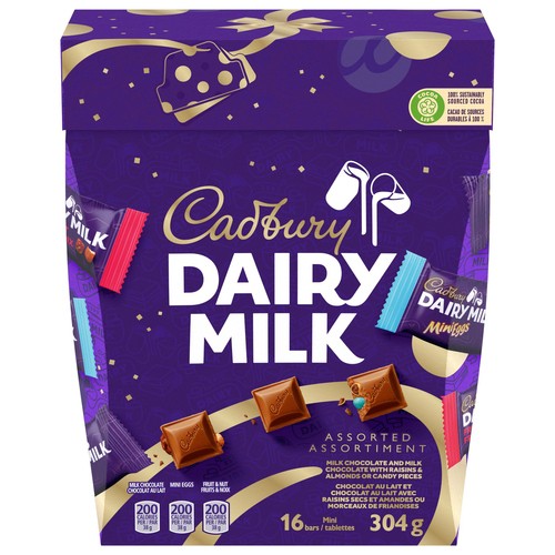 Cadbury Dairy Milk Assorted Gift Box Chocolate Mini Bars 304 g