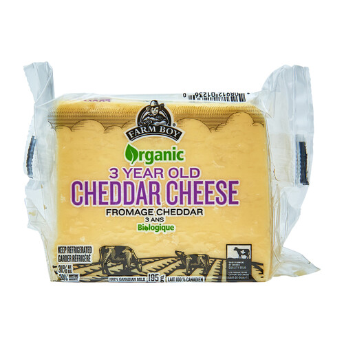 Farm Boy Organic Cheese 3 Year Old Cheddar 195 g