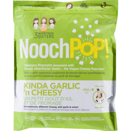 Noochpop Gluten-Free Vegan Popcorn Kinda Garlic 120 g