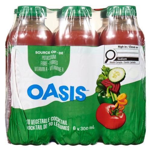 Oasis Cocktail Ten Vegetables 6 X 300 ml (bottles)