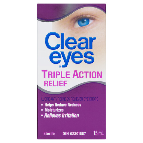 Clear Eyes Eye Drops Triple Action 15 ml