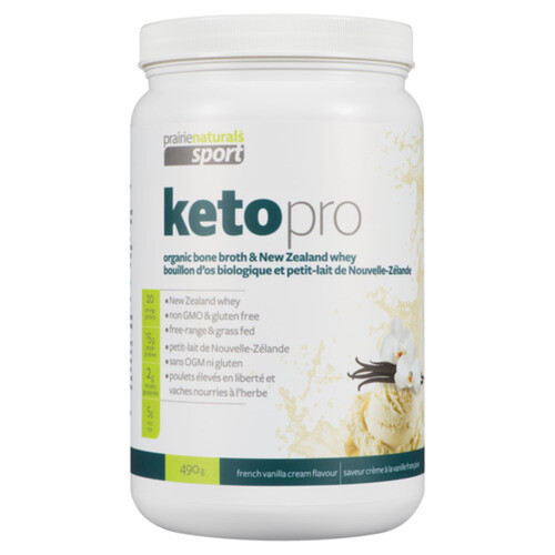 Prairie Naturals Organic Keto Pro Protein Powder Bone Broth Vanilla 490 g