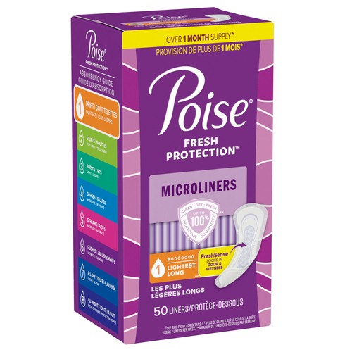 Poise Adult Incontinence Liner Regular 50 Count