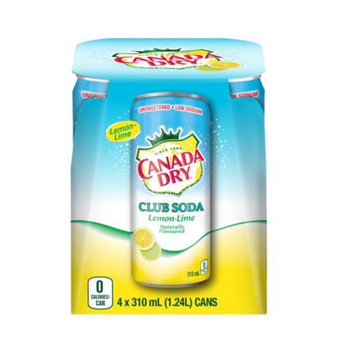 Canada Dry Soft Drink Club Soda Lemon-Lime 4 x 310 ml (cans)